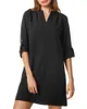 Robes décontractées solide Mini robe courte femmes amples 2023 printemps automne Sexy col en v à manches longues fête pull bouton chemise élégante