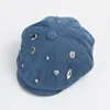 BERETS SBOY HAT WOMEN OCTAGONAL CAP BERET DENIM RHINESTONE耐久性春秋画家パーティーアクセサリー