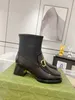 Buty designerskie Buty dla kobiet moda z kwadratowymi buty na głowę luksusowe skórzane środkowe i wysokie obcasy 5,5 cm 7,5 cm Martin Boots Rozmiar 35-41