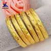 Bangle 8MM 6Pcs/Lot Dubai Gold Bangles for Women Men 24k Color Ethiopian Bracelets African Jewelry Saudi Arabic Wedding Bride Gift 230519