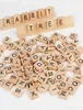 100 шт. набор деревянных плиток для скрэббл с черными буквами и цифрами для поделок из дерева GWB156792091740