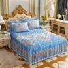 Sängkjol Bedäcke Luxury King Size Spets sängkläder förtjockad non slip Bed Läder King Size 230410