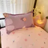 Sängkläder sätter Kup Kawaii Rabbit Printed Bedding Floral Down -täcke täcker Kuddväskor 230410