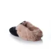 Slippers YJXKJY Echt leer Klassiek Platte bodem Kleine ronde kop Casual buitenpantoffels Antislip Echt konijnenhaar damesslippers 231110