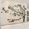 Wall Stickers 3D Acrylic Sticker Tree Mirror for Wall Decal DIY Po Frame Family Po Tree Branch PVC Wall Sticker Art Home Decoration 230410