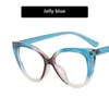 Color Matching Cat Eye Plain Glasses Anti Blue Light Vintage Rim Fashion Trendy