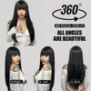 Synthetic Wigs Long Straight Black Wig For Woman With Bangs 26 Inch Blonde Pink Red Cosplay Lolita Heat Resistant Natural Hair 230410