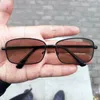 Gafas de sol de cristal para hombre, gafas de sol sin montura para lentes de piedra marrón para hombre, gafas Vintage de diseñador antiarañazos de alta calidad