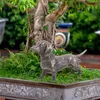 Decorações de jardim Estatueta decorativa de cachorro adorável resina simulada figura animal filhote de cachorro para casa