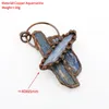 Pendant Necklaces Wholesale Boho Soldering Antique Copper Plated Natural Aquamarine Vintage Jewelry