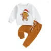 Ensembles de vêtements pour bébés, vêtements de noël, tenues, sweat-shirt à manches longues, ensemble pantalon, automne hiver, survêtement de noël mignon