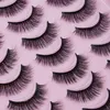 Nuevas pestañas de 15 mm Pestañas de pelo de visón 3D Dramáticas largas y esponjosas Herramienta de maquillaje completa 5 pares Gato Imitación con alas Extremo Ojo Alargado Suave Natural