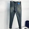 jeans pants designer jeans Men's Jeans slim fitting new trendy brand versatile straight pants embroidery quilting ripped brand vintage pant fashion Jeans is nice