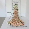 Kwiaty dekoracyjne niestandardowe hortensja róży Baby Breath Bandners Wedding Tacdrop ​​Floral Event Party Stage Deco Table Flower Runner Window