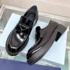 Loafers elbise ayakkabıları tasarımcı kadın topuklar tıknaz loafer çikolata fırçalanmış deri katırlar yüksek topuklu monolit loafer Mary Janes Flatform sandalet ünlü kadın ayakkabı ayakkabı