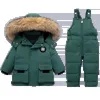 Jackets 30 Children Down Coat Girl Parkas Suit Boy Winter Set Warm Fur Collar Thicken Kids Snowsuit Baby Jumpsuit Jacket Clothing 1 4Y 231109