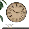 Horloges murales horloge en résine Patio avec mouvement à Quartz Design 12in maison innovante rustique anti-pluie pour décor de salon