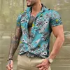 Mäns avslappnade skjortor hawaiian kort ärmskjorta 3d tryckblus strand semester överdimensionerad social harajuku y2k kläder vintage lyx camisa