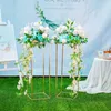 Partydekoration 4 Säulenvasen Hochzeit Mittelstücke für Tische Metall Blumenständer Rack Inweder Gold Hohe Bodenvase Rechteckig