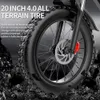 Cykelpedaler RIDSTAR Q20 Electric Bike 1000W 48V 20AH Vattentät Röd oljebroms kraftfull motor 20*4,0 Fettdäck för bergelektriska cykel M230411