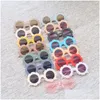 Sunglasses Wholesale Sun Flower Round Cute Kids Uv400 Boy Girl Lovely Baby Glasses Children Ocos De Sol 15 Colors Drop Delivery Fash Dhj0Y