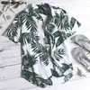 Casual shirts voor heren zomer Hawaiiaanse rode shirts tropische shirts bloemen mannen tops casual shirt korte mouw katoenen knop chemise losse vakantie strand 230408