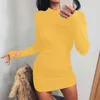 Sukienki swobodne Women Długie rękaw V Wrap V szyja dzianina Body Bodycon Sweter Sweter