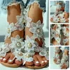 Sandalen Damen Sandalen Böhmischer Stil Sommerschuhe Damen Flache Schuhe Strandschuhe 2023 Blumenklappe Chaucer Damen 6 Farben 35-44