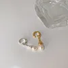 Backs Kolczyki Nieregularny matowy złoty srebrny kolor perełki wisiorek bez przebijania klips dla kobiet uroków biżuteria do uszu 2023