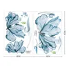 Stickers muraux Creative Nordic Blue Flower Wall Sticker 3D Wall Art Decal Accueil Fond Chaud Décoration Salon Canapé 230410