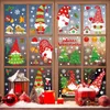 Stickers muraux 136pcs décoration de Noël fenêtre s'accroche double face père Noël fête de vacances réutilisables flocons de neige décalcomanies 231110