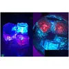 Nowatorskie oświetlenie LED Polichrome Flash Party Lights świecące kostki lodu migające migające wystrój oświetlenie baru w klubie ślub Dhixm