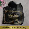 Gift Wrap Black Gold Fashion Gift Bag Tote Bag Plastic Packaging Bag Shopping Bag For Clothes Wigs Packaging 100pcs Support Custom 231109