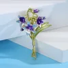 Broches moda linda flor pino personalidade orquídea broche para mulheres roupas de planta terno casaco acessórios festa de casamento buquê jóias