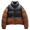 Men s Down Parkas Winter Fashion Short Jacket Men Women Patchwork Cotton Padded Jackets Thicken Casual Warm Stand Collar Loose Unisex Coat 231110