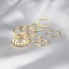 クラスターリングMinhin Boho Vintage Gold Color Flower Set for Women Crystal Finger Ring 2023女性ボヘリージュエリーギフト