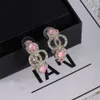 Designer jewelry earrings pink crystal Earrings Female cool cute Sweet Fairy Earrings Fashionable luxurious commuting