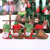 Świąteczne cekiny pończochy Wieszkierki pończochy pończochy Snowman Santa Claus Elk Tree Decoration Socks Chwytowe pończochy 150pcs