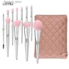 Makeup Brushes LOYBJ 11Pcs Makeup Brushes Set Diamond Cosmetic Brush Powder Foundation Blush Contour Eye Shadow Brow Lashes Silver Beauty Tools Q231110