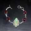 Link Bracelets Gemstonefactory Jewelry Big Promotion Single Unique 925 Silver Dichroic Glass Garnet Lady Women Charm Bracelet 21cm 20233313