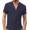 Men's T Shirts Mens Casual Short Sleeve Cotton Linen T-shirts Spring Summer Loose Top Tee Chemise Homme Plus Size Camiseta