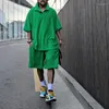 Mens Tracksuits Summer Loose Towel Fabric Shorts 2-piece Set Sports Polo Shirt Suit Short Sleeve Lapel T-shirt 5WL6