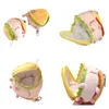 Porte-clés petit cochon Sandwich porte-monnaie porte-clés coloré cochon porte-clés sac pratique accessoire Carnoon Animal décor livraison directe