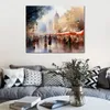 Affisch Picture European Rainy Market Impressionism Canvas Print Artwork for Cozy Living Room Wall Decor