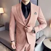 Mens Suits Blazers Men Business Blazer Vest Pants3piece Suit Set Autumn Fashion Solid Slim Wedding Set Vintage Classic Male 231110