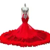 2023 Luksusowe czerwone pióra Sukienki na bal
