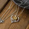 Pendant Necklaces Boho Heart Rhinstones Sunflower Pendant Necklace Romantic Love Sun Flower Charm Chain Jewelry Gift For Women Accessories 231109
