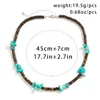 Choker Fashion Vintage Natural Brown Wood Pärlor ClaVicle Halsband Bohemian Geometrisk Stone Summer Beach Surfer Casual smycken