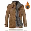 Men's Jackets Retro Winter Men's Faux Leather Rider Coat Jacket Warm Fur Lined Trench Outwear Streetwear Thicken Brand Biker Jackets Clothing 231110