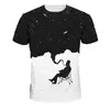 Heren t shirts 2023 hiphop mode mannen/vrouwen korte mouw zomer grappig printen creatief roken starry sky 3d polyester snel drogen